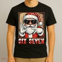 Funny Six Seven Meme Christmas Cool Santa Saying  T-Shirt thumb 3