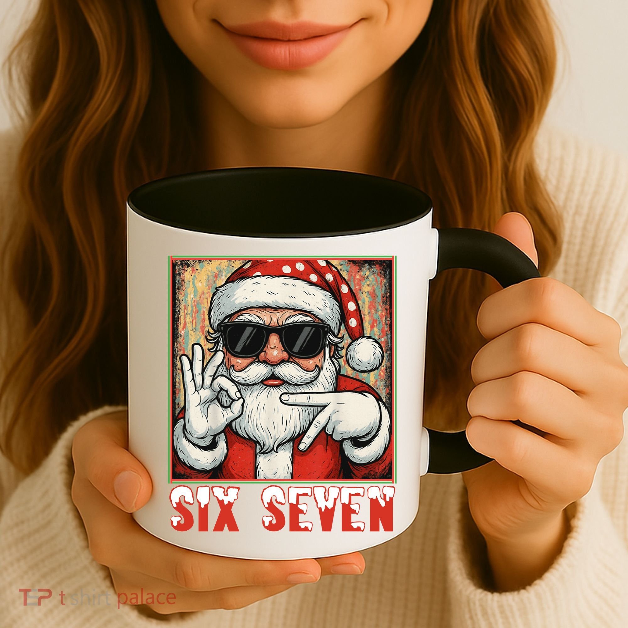 Funny Six Seven Meme Christmas Cool Santa Saying  Coffee Mug