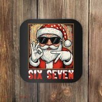Funny Six Seven Meme Christmas Cool Santa Saying  Coaster thumb 0