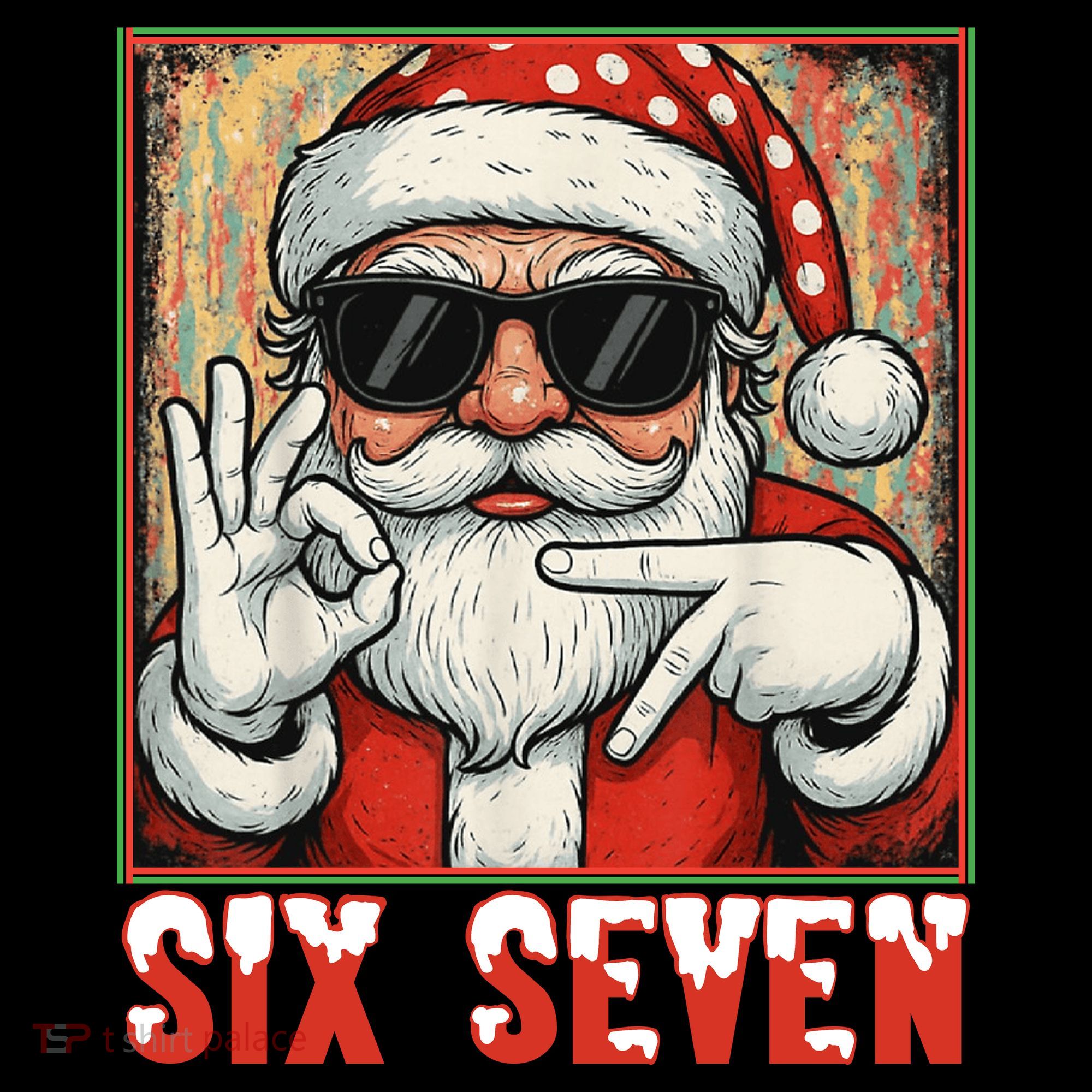 Funny Six Seven Meme Christmas Cool Santa Saying  Coaster