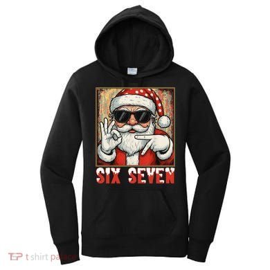 Funny Six Seven Meme Christmas Cool Santa Saying  Women's Hoodie