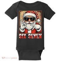 Funny Six Seven Meme Christmas Cool Santa Saying  Baby Bodysuit thumb 0
