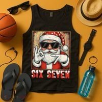 Funny Six Seven Meme Christmas Cool Santa Saying  Tank Top thumb 4