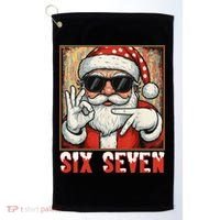 Funny Six Seven Meme Christmas Cool Santa Saying  Golf Towel thumb 0