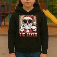 Funny Six Seven Meme Christmas Cool Santa Saying  Kids Hoodie thumb 3
