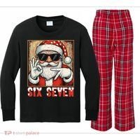 Funny Six Seven Meme Christmas Cool Santa Saying  Kids Long Sleeve Plaid Pajama Set thumb 0