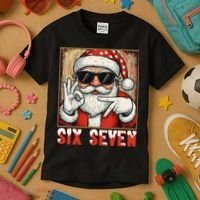 Funny Six Seven Meme Christmas Cool Santa Saying  Kids T-Shirt thumb 3