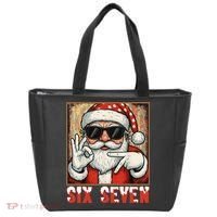 Funny Six Seven Meme Christmas Cool Santa Saying  Tote Bag thumb 0