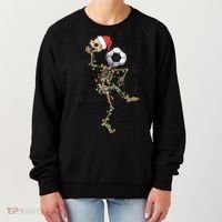 Funny Skeleton Soccer Ball Christmas Boys Xmas Gift Women's Sweatshirt thumb 0