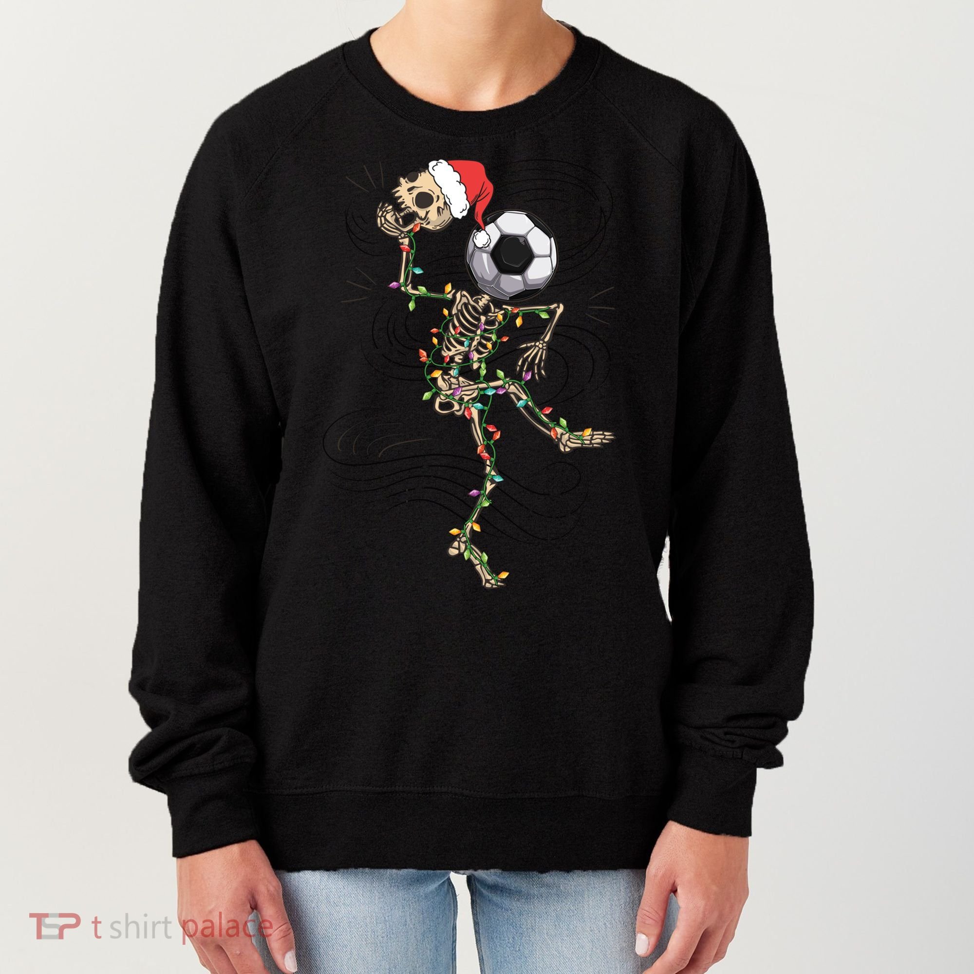 Funny Skeleton Soccer Ball Christmas Boys Xmas Gift Women's Sweatshirt