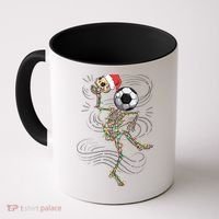 Funny Skeleton Soccer Ball Christmas Boys Xmas Gift Coffee Mug thumb 0