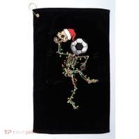 Funny Skeleton Soccer Ball Christmas Boys Xmas Gift Golf Towel thumb 0