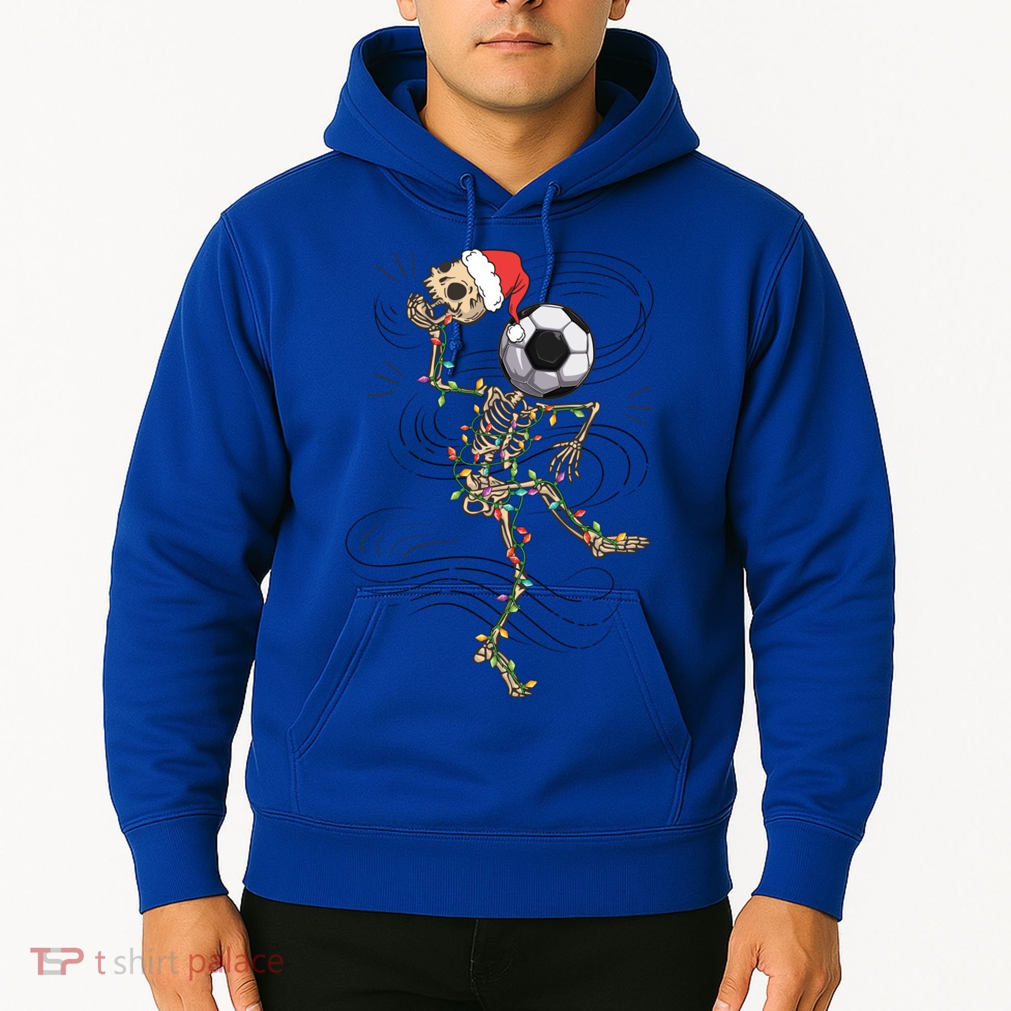 Funny Skeleton Soccer Ball Christmas Boys Xmas Gift Hoodie
