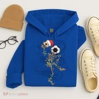 Funny Skeleton Soccer Ball Christmas Boys Xmas Gift Hoodie thumb 4