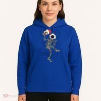Funny Skeleton Soccer Ball Christmas Boys Xmas Gift Hoodie thumb 5