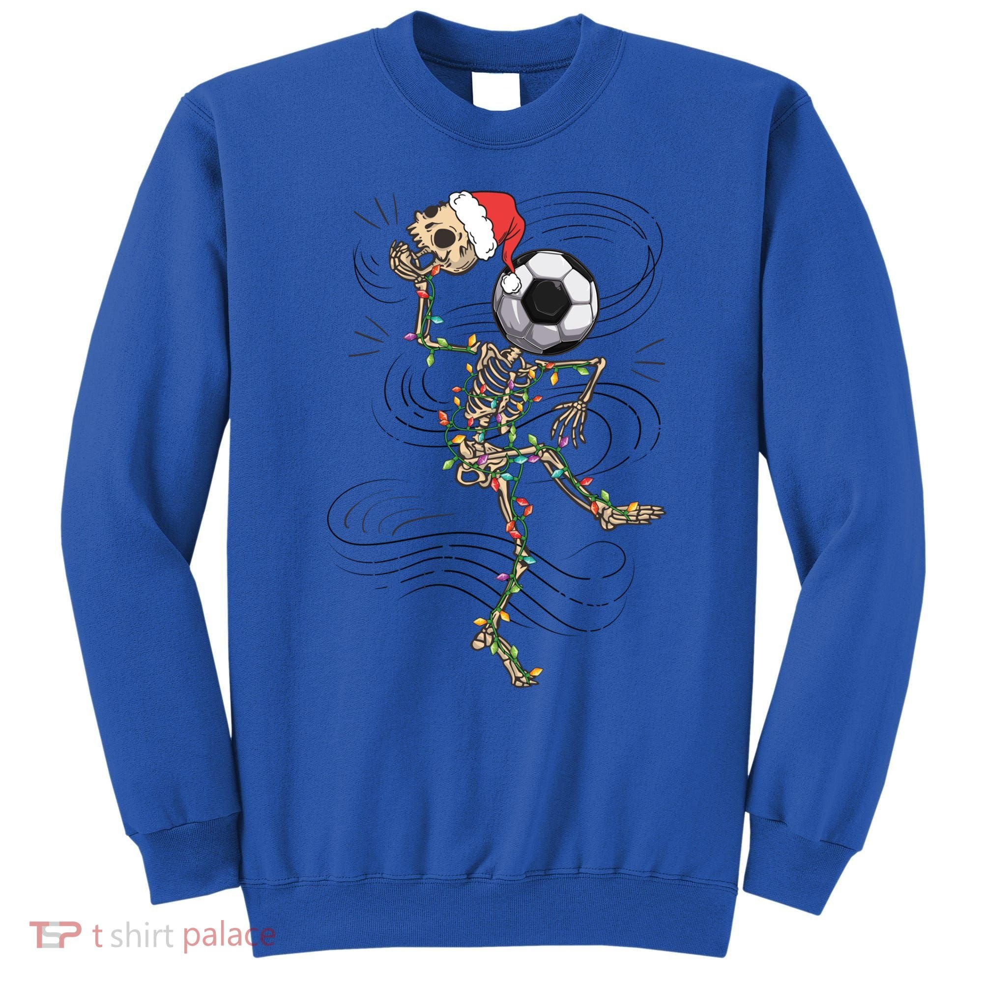 Funny Skeleton Soccer Ball Christmas Boys Xmas Gift Sweatshirt