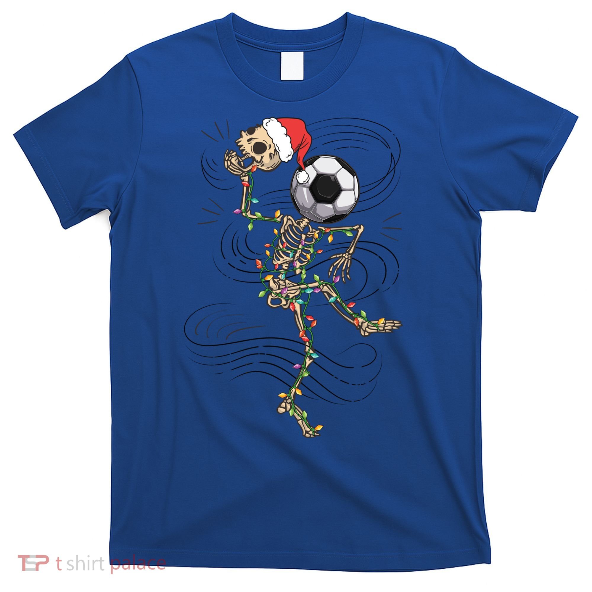Funny Skeleton Soccer Ball Christmas Boys Xmas Gift T-Shirt