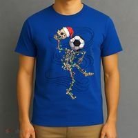 Funny Skeleton Soccer Ball Christmas Boys Xmas Gift T-Shirt thumb 3
