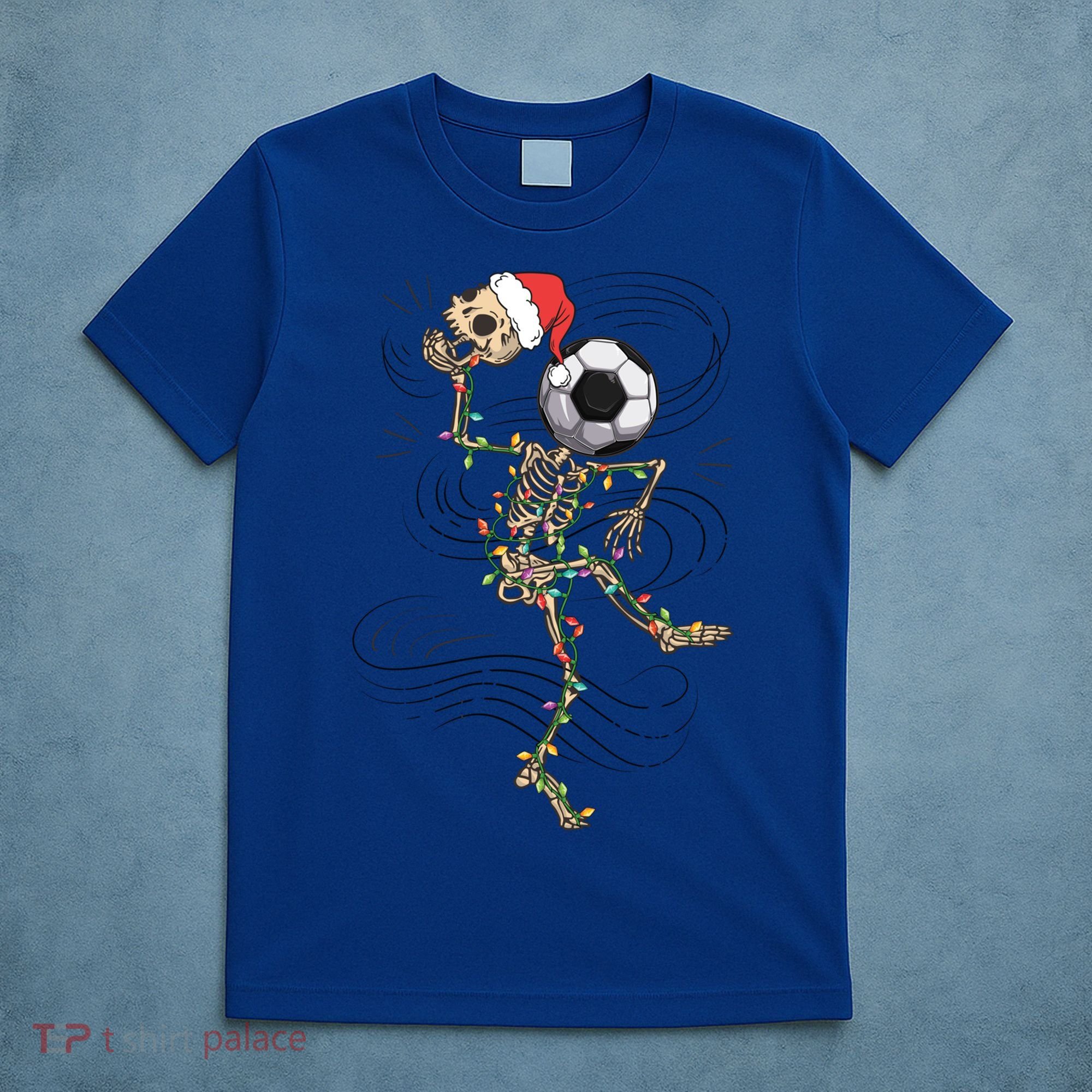 Funny Skeleton Soccer Ball Christmas Boys Xmas Gift T-Shirt