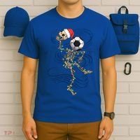 Funny Skeleton Soccer Ball Christmas Boys Xmas Gift T-Shirt thumb 6