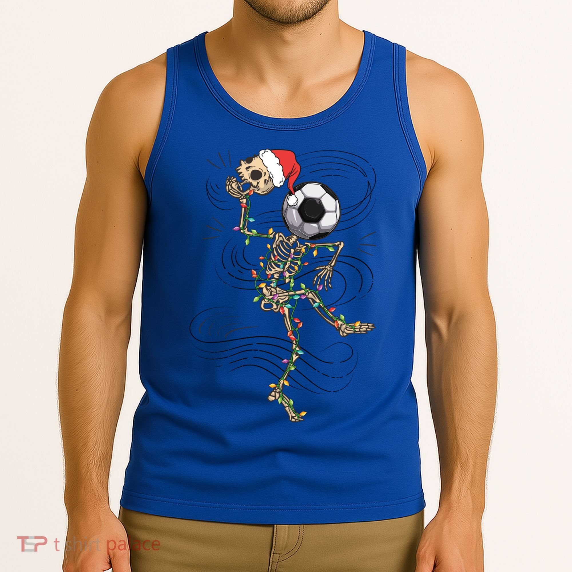 Funny Skeleton Soccer Ball Christmas Boys Xmas Gift Tank Top