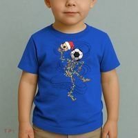 Funny Skeleton Soccer Ball Christmas Boys Xmas Gift Toddler T-Shirt thumb 2