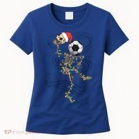 Funny Skeleton Soccer Ball Christmas Boys Xmas Gift Women's T-Shirt thumb 0