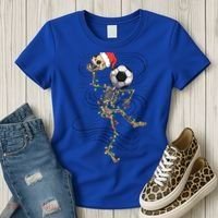 Funny Skeleton Soccer Ball Christmas Boys Xmas Gift Women's T-Shirt thumb 3