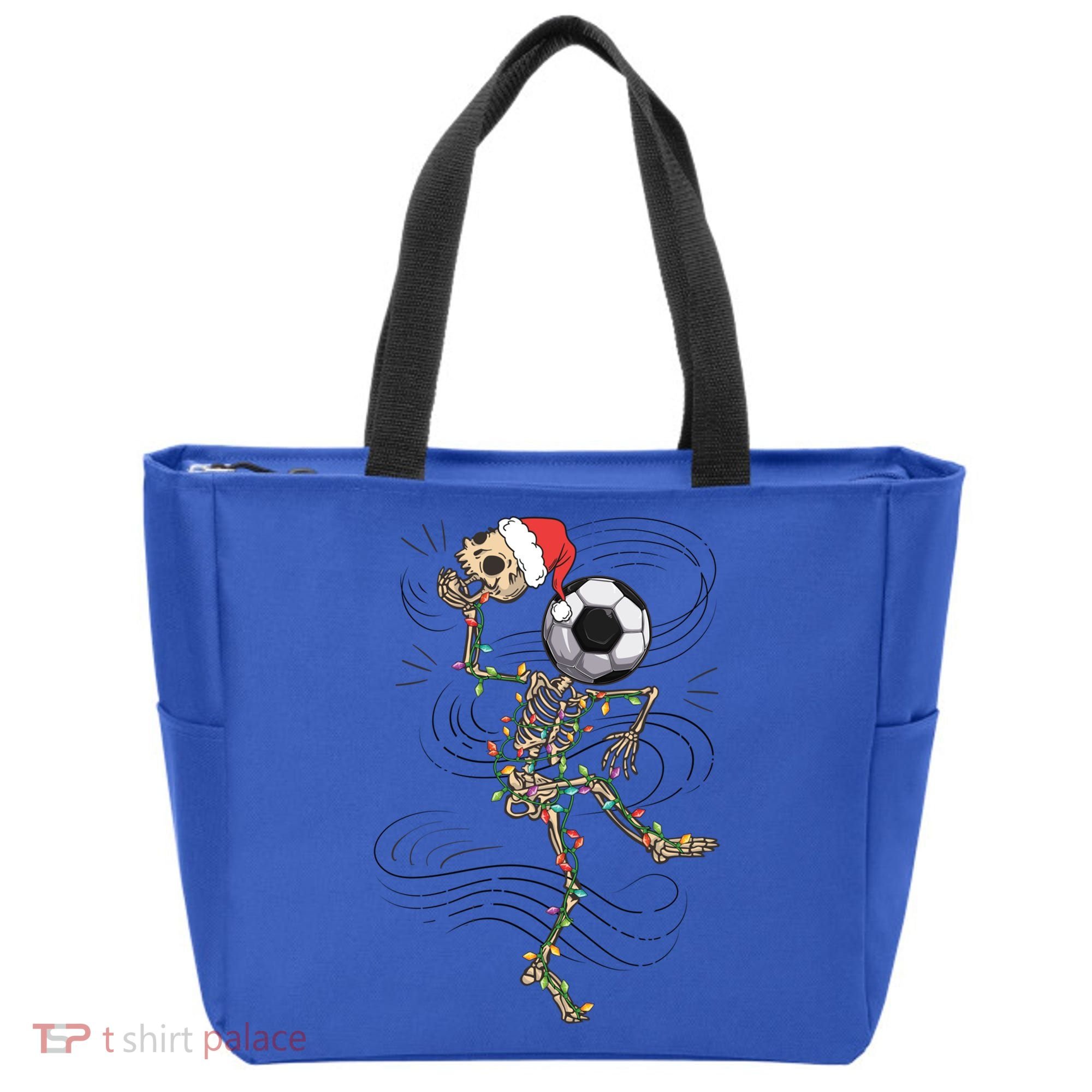 Funny Skeleton Soccer Ball Christmas Boys Xmas Gift Tote Bag
