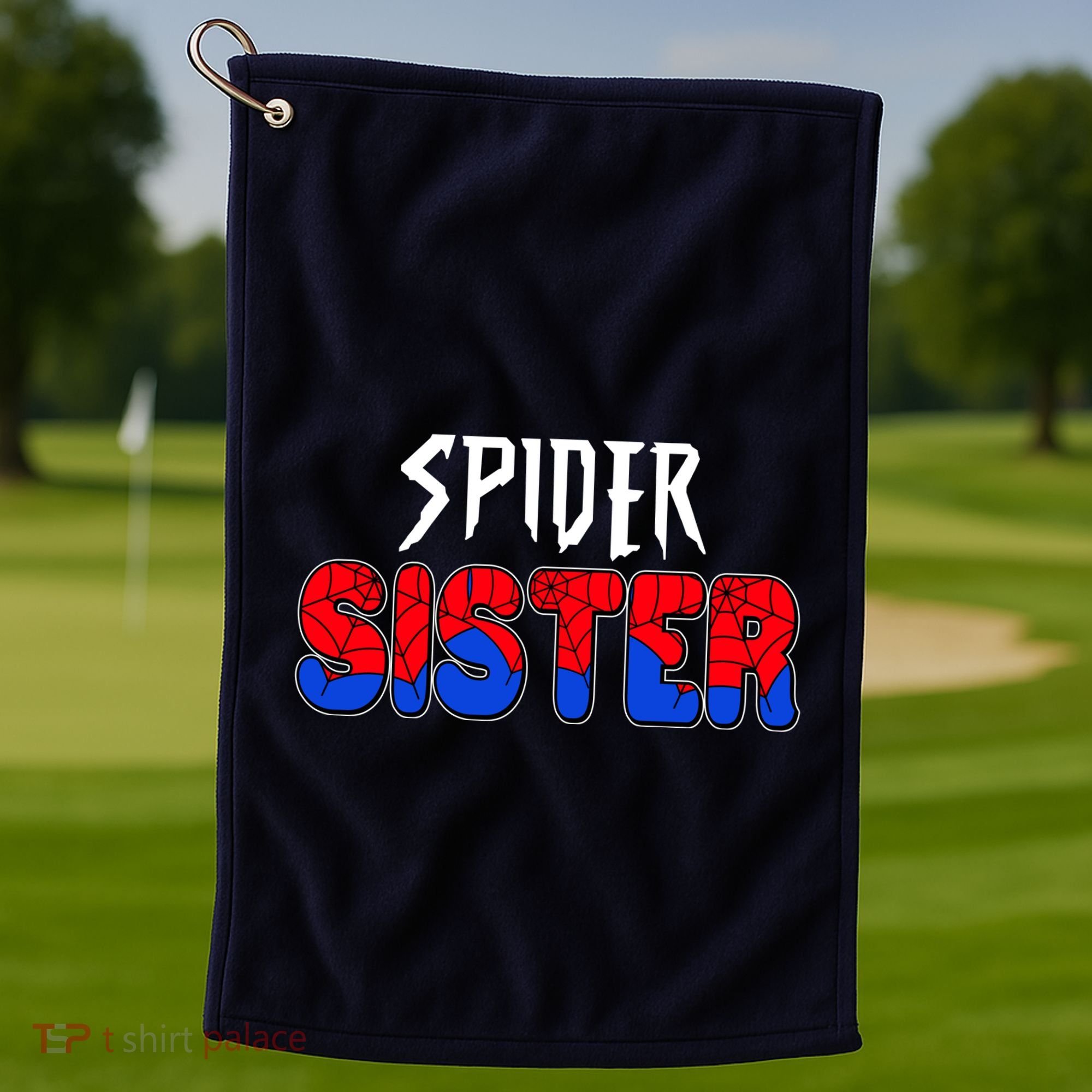 Funny Spider Sister Matching Family Shirts Golf Towel