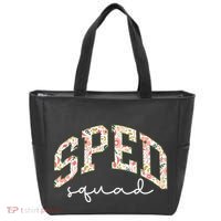 Floral Sped Squad Team Special Education Teacher Life Tote Bag thumb 0