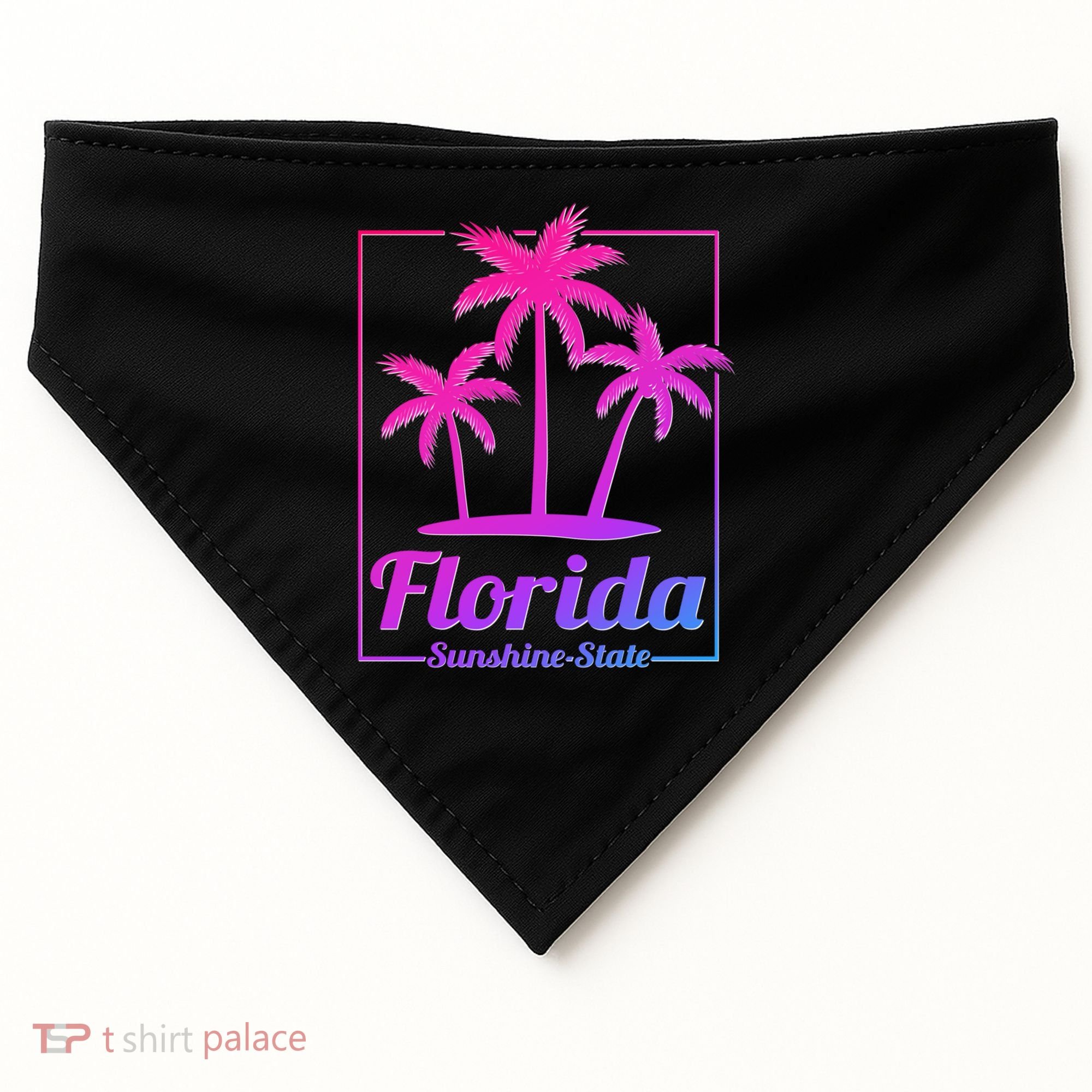 Florida Sunshine State Retro Look Gift USA-Made Doggie Bandana