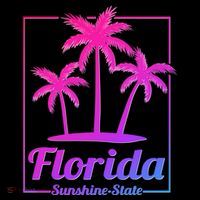 Florida Sunshine State Retro Look Gift USA-Made Doggie Bandana thumb 2