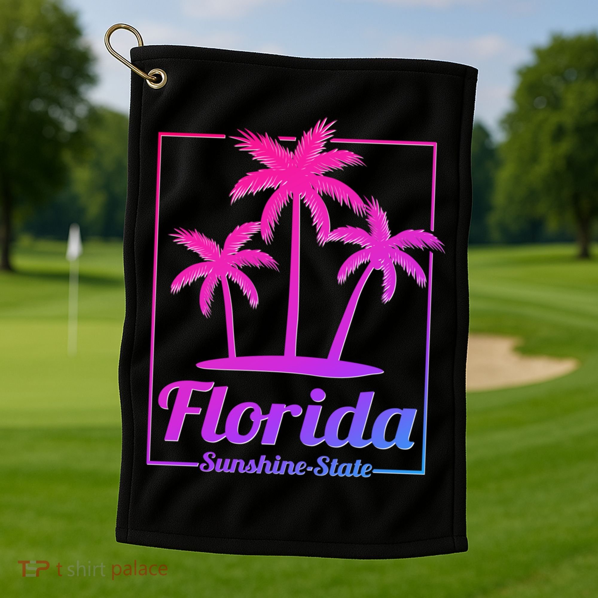 Florida Sunshine State Retro Look Gift Golf Towel