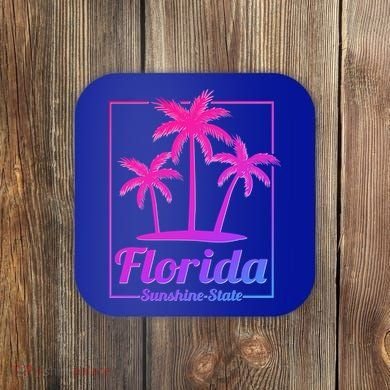 Florida Sunshine State Retro Look Gift Coaster