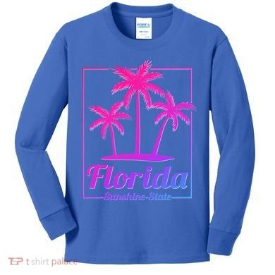 Florida Sunshine State Retro Look Gift Kids Long Sleeve Shirt