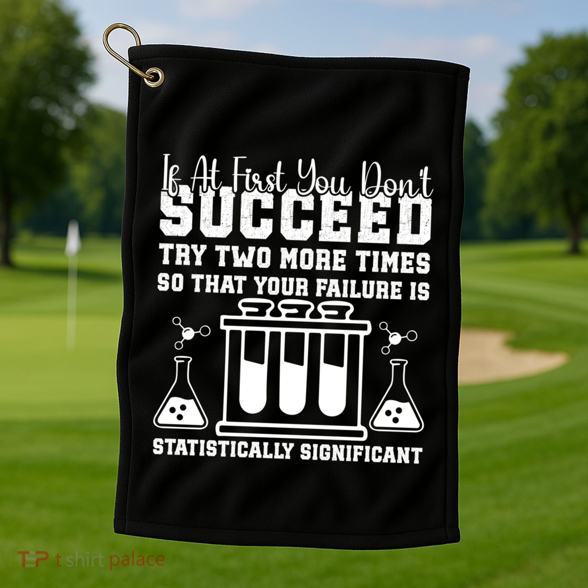 Funny Statistics Science Pun Chemistry Gift Golf Towel