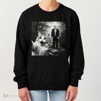 Funny Surprised Scared Cat Selfie With D.Trump Women's Sweatshirt thumb 0