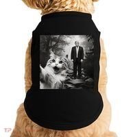 Funny Surprised Scared Cat Selfie With D.Trump Doggie Tank thumb 0