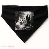 Funny Surprised Scared Cat Selfie With D.Trump USA-Made Doggie Bandana thumb 0