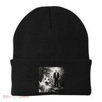 Funny Surprised Scared Cat Selfie With D.Trump Beanie thumb 0
