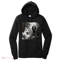 Funny Surprised Scared Cat Selfie With D.Trump Women's Hoodie thumb 0