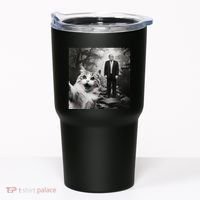 Funny Surprised Scared Cat Selfie With D.Trump Tumbler thumb 0