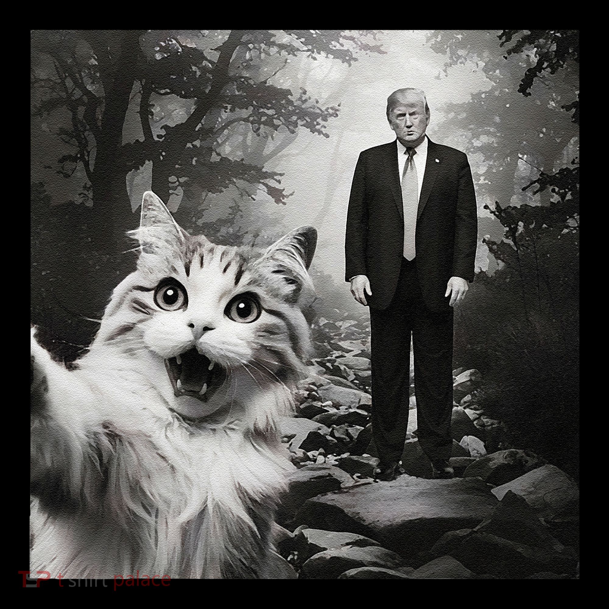 Funny Surprised Scared Cat Selfie With D.Trump Women's Tank Top