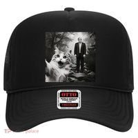 Funny Surprised Scared Cat Selfie With D.Trump Hat thumb 0