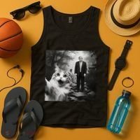 Funny Surprised Scared Cat Selfie With D.Trump Tank Top thumb 4