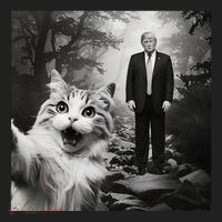 Funny Surprised Scared Cat Selfie With D.Trump Golf Towel thumb 3