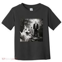 Funny Surprised Scared Cat Selfie With D.Trump Toddler T-Shirt thumb 0