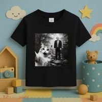 Funny Surprised Scared Cat Selfie With D.Trump Toddler T-Shirt thumb 3