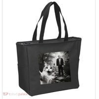 Funny Surprised Scared Cat Selfie With D.Trump Tote Bag thumb 2